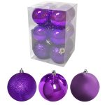 ΧΡΙΣΤΟΥΓΕΝΝΙΑΤΙΚΕΣ ΜΠΑΛΕΣ ΜΩΒ ΜΙΞ ΣΕΤ 12τεμ.