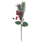 ΧΡΙΣΤΟΥΓΕΝΝΙΑΤΙΚΟ ΔΙΑΚΟΣΜΗΤΙΚΟ ΚΛΑΔΙ ΚΟΚΚΙΝΟΙ ΚΑΡΠΟΙ ΦΥΛΛΑ
