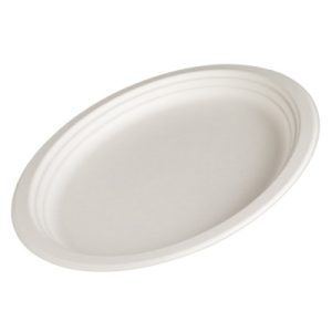 ΠΙΑΤΕΛΑ BIO 32cm ΟΒΑΛ 50τεμ. ΛΕΥΚΟ FIBER BIO